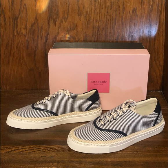 NIB-Kate Spade-Boat Party-Espadrille Sneakers-Canvas-Striped-Womens Size 9B-$118 - Picture 5 of 14